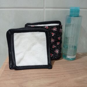 lingettes démaquillantes lavables poche imprimée