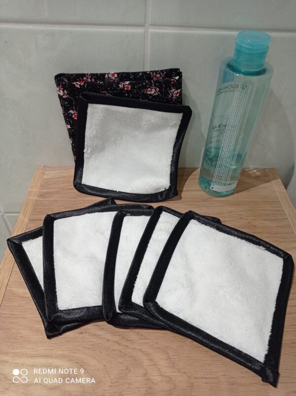 lingettes démaquillantes lavables poche imprimée – Image 2