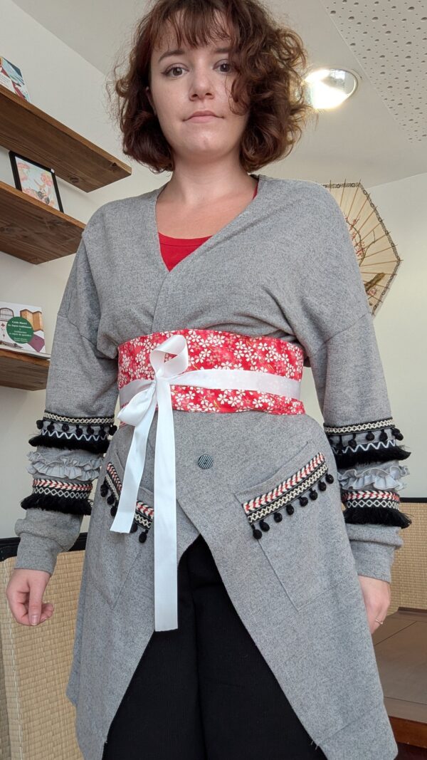 Obi ceinture japonaise hanami rouge – Image 2