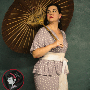 robe kimono péplum mêlant style nippon et vintage. Tissu naturel en fibres de bambou