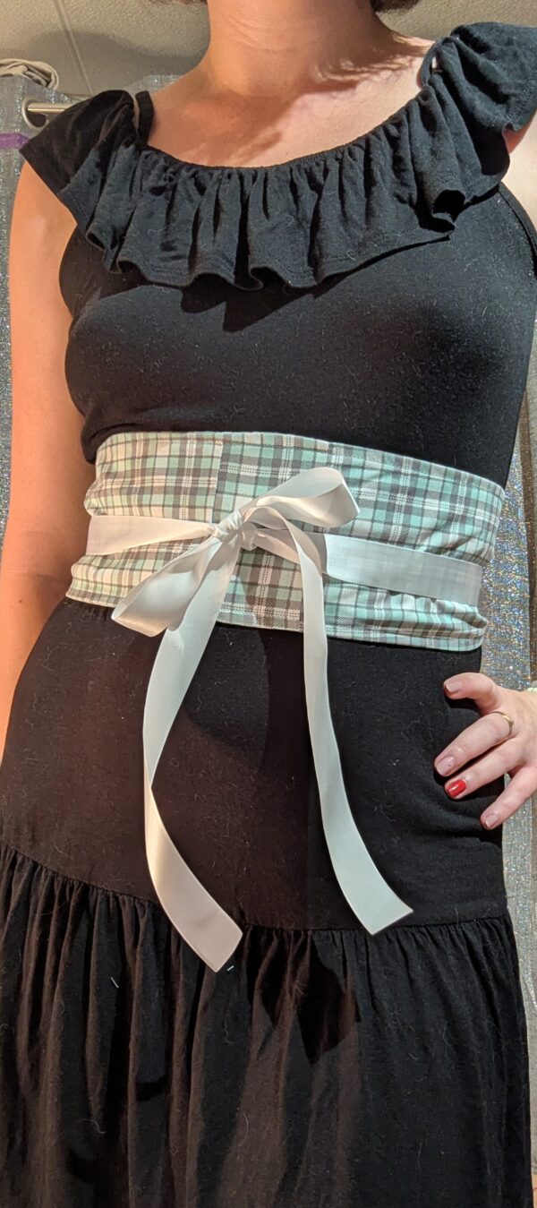 obi pastel motif tartan menthe, % coton