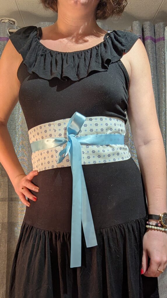 obi pastel fleurette bleu ciel