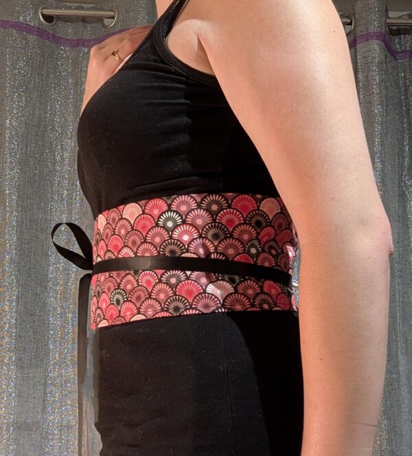 ceinture japonaise éventails rouges – Image 2