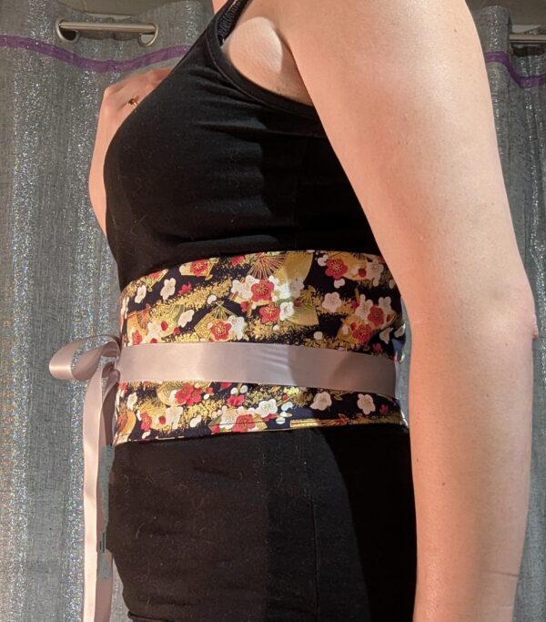 ceinture japonaise éventails dorures – Image 2