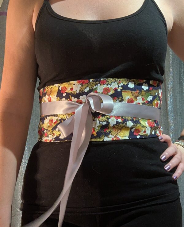 ceinture japonaise éventails dorures